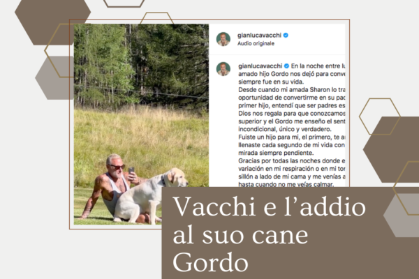 Vacchi e l’addio al suo cane Gordo